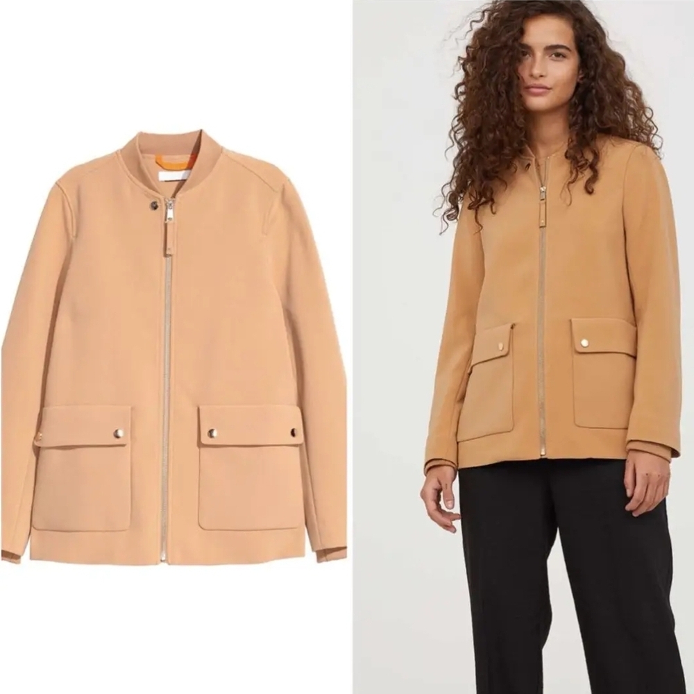 NWOT H&M Collarless Bomber Jacket (Size: 12)